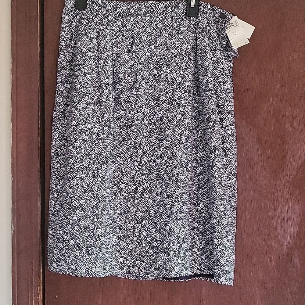 Black and white floral skirt